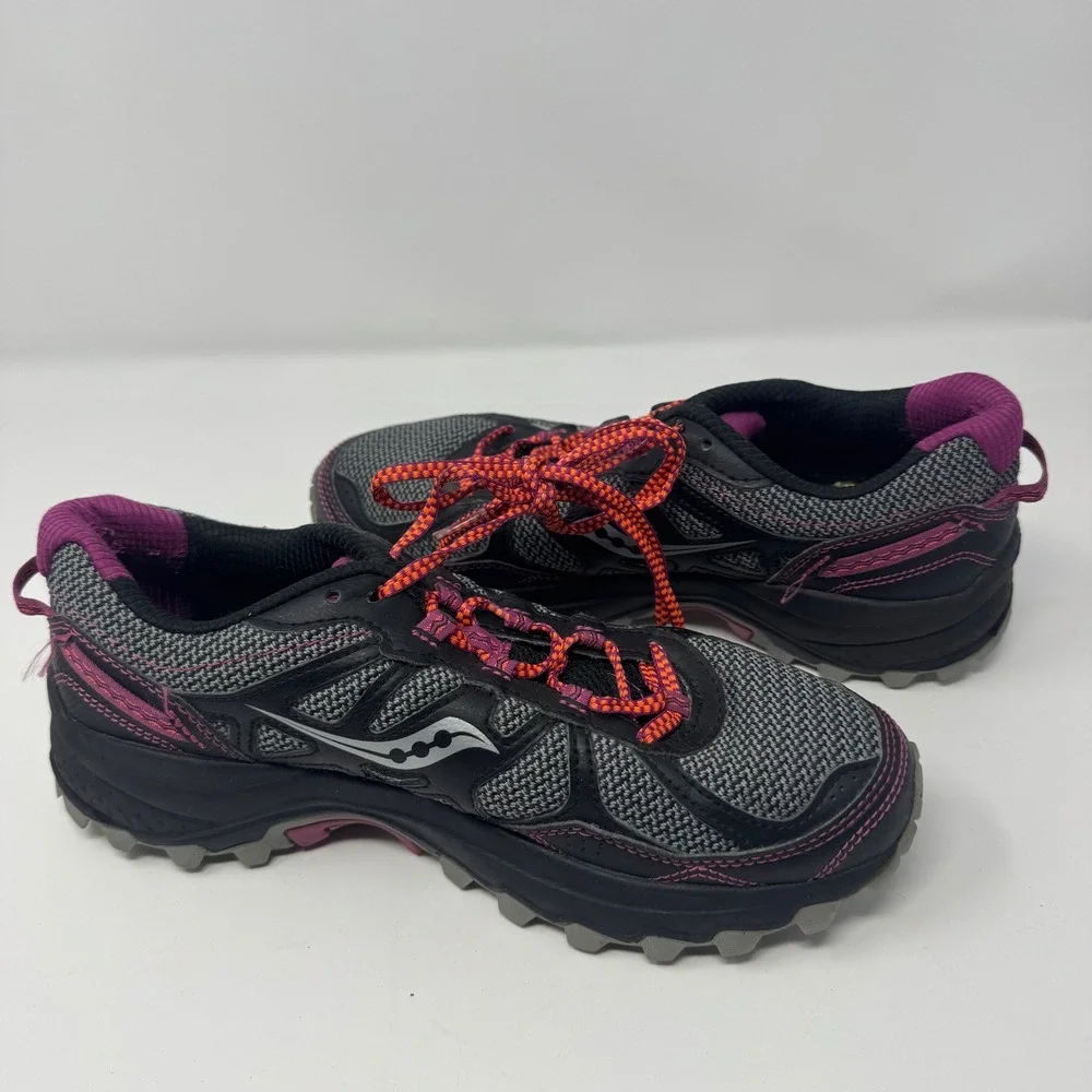 Saucony Excursion TR12 Womens 8.5 Trail Running‎ Shoes Black Purple S10392-20